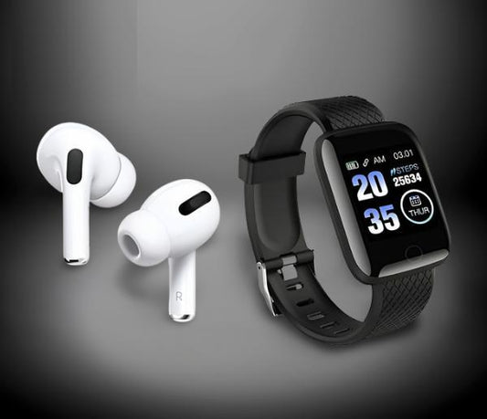 Bluetooth Wireless Earbuds & Smart Watch (Pack Of 2)Assorted Color